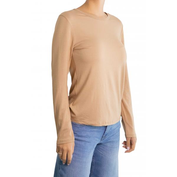 Maglia girocollo tinta unita in viscosa